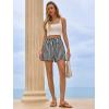 imageAoysky Womens Striped Lounge Shorts High Waisted Drawstring Casual Summer Shorts Color Block Beach Bottoms with PocketsBlack
