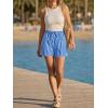 imageAoysky Womens Striped Lounge Shorts High Waisted Drawstring Casual Summer Shorts Color Block Beach Bottoms with PocketsBlue