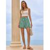 imageAoysky Womens Striped Lounge Shorts High Waisted Drawstring Casual Summer Shorts Color Block Beach Bottoms with PocketsGreen