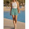 imageAoysky Womens Striped Lounge Shorts High Waisted Drawstring Casual Summer Shorts Color Block Beach Bottoms with PocketsGreen