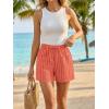 imageAoysky Womens Striped Lounge Shorts High Waisted Drawstring Casual Summer Shorts Color Block Beach Bottoms with PocketsOrange
