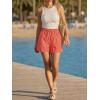 imageAoysky Womens Striped Lounge Shorts High Waisted Drawstring Casual Summer Shorts Color Block Beach Bottoms with PocketsOrange