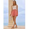 imageAoysky Womens Striped Lounge Shorts High Waisted Drawstring Casual Summer Shorts Color Block Beach Bottoms with PocketsOrange