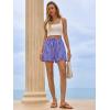 imageAoysky Womens Striped Lounge Shorts High Waisted Drawstring Casual Summer Shorts Color Block Beach Bottoms with PocketsPink