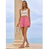 imageAoysky Womens Striped Lounge Shorts High Waisted Drawstring Casual Summer Shorts Color Block Beach Bottoms with PocketsRed