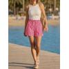 imageAoysky Womens Striped Lounge Shorts High Waisted Drawstring Casual Summer Shorts Color Block Beach Bottoms with PocketsRed