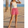 imageAoysky Womens Striped Lounge Shorts High Waisted Drawstring Casual Summer Shorts Color Block Beach Bottoms with PocketsWine Red