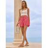 imageAoysky Womens Striped Lounge Shorts High Waisted Drawstring Casual Summer Shorts Color Block Beach Bottoms with PocketsWine Red