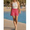 imageAoysky Womens Striped Lounge Shorts High Waisted Drawstring Casual Summer Shorts Color Block Beach Bottoms with PocketsWine Red