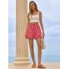 imageAoysky Womens Striped Lounge Shorts High Waisted Drawstring Casual Summer Shorts Color Block Beach Bottoms with PocketsWine Red