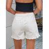 imageAoysky Womens Summer Ruffle Denim Shorts Cute High Waisted Cotton Short Jeans with PocketsWhite