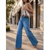 imageCicy Bell Jeans for Women Wide Leg Baggy Stretchy High Waisted Straight Trendy Denim PantsBlue