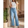 imageCicy Bell Jeans for Women Wide Leg Baggy Stretchy High Waisted Straight Trendy Denim PantsLight Blue