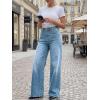 imageCicy Bell Jeans for Women Wide Leg Baggy Stretchy High Waisted Straight Trendy Denim PantsLight Blue