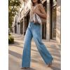 imageCicy Bell Jeans for Women Wide Leg Baggy Stretchy High Waisted Straight Trendy Denim PantsLight Blue