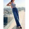 imageCicy Bell Jeans for Women Wide Leg Baggy Stretchy High Waisted Straight Trendy Denim PantsNavy