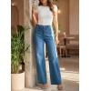 imageCicy Bell Jeans for Women Wide Leg Baggy Stretchy High Waisted Straight Trendy Denim PantsWash Blue