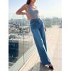 imageCicy Bell Jeans for Women Wide Leg Baggy Stretchy High Waisted Straight Trendy Denim PantsWash Blue