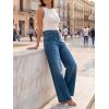 imageCicy Bell Jeans for Women Wide Leg Baggy Stretchy High Waisted Straight Trendy Denim PantsWash Blue
