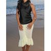 imageCicy Bell Women Summer Satin Halter Tank Tops Y2k Going Out High Mock Neck Backless Cami Shirts Cute Party Camisole TopsBlack