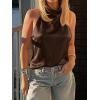 imageCicy Bell Women Summer Satin Halter Tank Tops Y2k Going Out High Mock Neck Backless Cami Shirts Cute Party Camisole TopsBrown