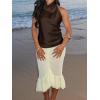 imageCicy Bell Women Summer Satin Halter Tank Tops Y2k Going Out High Mock Neck Backless Cami Shirts Cute Party Camisole TopsBrown