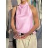 imageCicy Bell Women Summer Satin Halter Tank Tops Y2k Going Out High Mock Neck Backless Cami Shirts Cute Party Camisole TopsPink