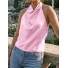 imageCicy Bell Women Summer Satin Halter Tank Tops Y2k Going Out High Mock Neck Backless Cami Shirts Cute Party Camisole TopsPink