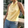 imageCicy Bell Women Summer Satin Halter Tank Tops Y2k Going Out High Mock Neck Backless Cami Shirts Cute Party Camisole TopsYellow