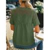 imageCicy Bell Womens Babydoll Lace Blouses Short Sleeve Ruffle Crew Neck Peplum Tops Dressy Casual Loose Fit ShirtsArmy Green