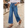 imageCicy Bell Womens Baggy Wide Leg Jeans Cropped High Waisted Stretchy Trendy Loose Capri Denim PantsBlue