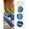 imageCicy Bell Womens Baggy Wide Leg Jeans Cropped High Waisted Stretchy Trendy Loose Capri Denim PantsBlue