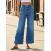 imageCicy Bell Womens Baggy Wide Leg Jeans Cropped High Waisted Stretchy Trendy Loose Capri Denim PantsBlue