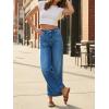 imageCicy Bell Womens Baggy Wide Leg Jeans Cropped High Waisted Stretchy Trendy Loose Capri Denim PantsBlue