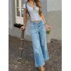 imageCicy Bell Womens Baggy Wide Leg Jeans Cropped High Waisted Stretchy Trendy Loose Capri Denim PantsLight Blue