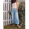 imageCicy Bell Womens Baggy Wide Leg Jeans Cropped High Waisted Stretchy Trendy Loose Capri Denim PantsLight Blue
