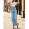 imageCicy Bell Womens Baggy Wide Leg Jeans Cropped High Waisted Stretchy Trendy Loose Capri Denim PantsLight Blue