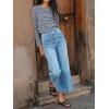 imageCicy Bell Womens Baggy Wide Leg Jeans Cropped High Waisted Stretchy Trendy Loose Capri Denim PantsLight Blue