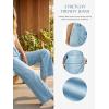 imageCicy Bell Womens Baggy Wide Leg Jeans Cropped High Waisted Stretchy Trendy Loose Capri Denim PantsLight Blue