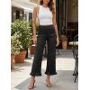 imageCicy Bell Womens Cropped High Waisted Jeans Baggy Wide Leg Stretchy Capris Ruffle Flare Denim Pants with PocketsBlack