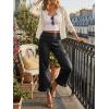 imageCicy Bell Womens Cropped High Waisted Jeans Baggy Wide Leg Stretchy Capris Ruffle Flare Denim Pants with PocketsBlack