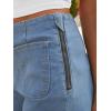 imageCicy Bell Womens Cropped High Waisted Jeans Baggy Wide Leg Stretchy Capris Ruffle Flare Denim Pants with PocketsBlue