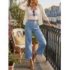 imageCicy Bell Womens Cropped High Waisted Jeans Baggy Wide Leg Stretchy Capris Ruffle Flare Denim Pants with PocketsBlue
