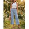imageCicy Bell Womens Cropped High Waisted Jeans Baggy Wide Leg Stretchy Capris Ruffle Flare Denim Pants with PocketsLight Blue