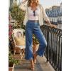 imageCicy Bell Womens Cropped High Waisted Jeans Baggy Wide Leg Stretchy Capris Ruffle Flare Denim Pants with PocketsNavy