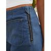 imageCicy Bell Womens Cropped High Waisted Jeans Baggy Wide Leg Stretchy Capris Ruffle Flare Denim Pants with PocketsNavy