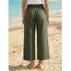 imageCicy Bell Womens Cropped Wide Leg Pants Baggy High Waisted Straight Summer Casual Pants with Vertical SeamArmy Green