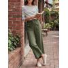 imageCicy Bell Womens Cropped Wide Leg Pants Baggy High Waisted Straight Summer Casual Pants with Vertical SeamArmy Green