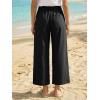 imageCicy Bell Womens Cropped Wide Leg Pants Baggy High Waisted Straight Summer Casual Pants with Vertical SeamBlack