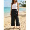 imageCicy Bell Womens Cropped Wide Leg Pants Baggy High Waisted Straight Summer Casual Pants with Vertical SeamBlack